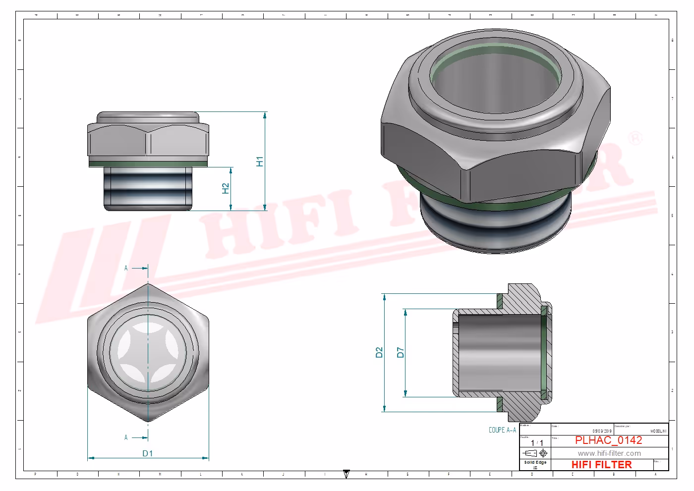 INDICATEUR DE NIVEAU Hifi Filter LVO 1/2"ALU