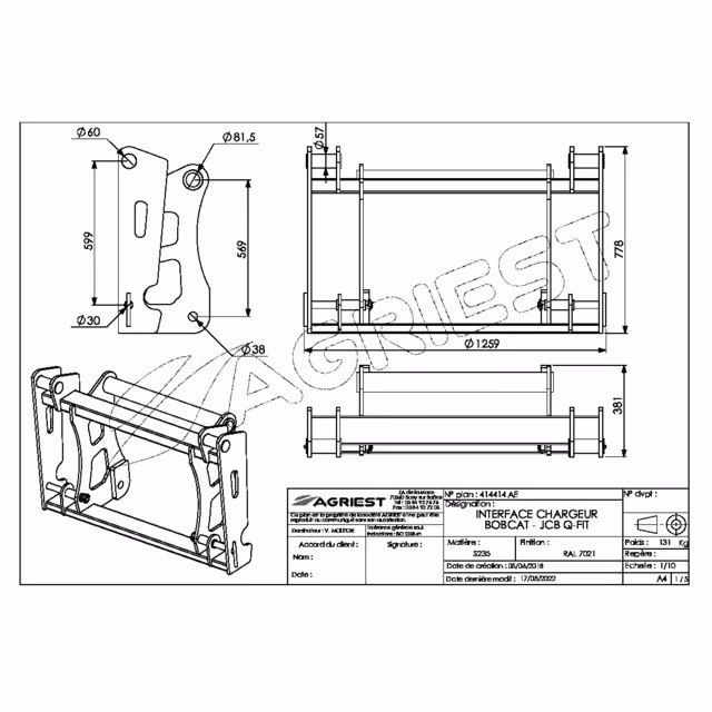 Interface chargeur bobcat-jcb q-fit