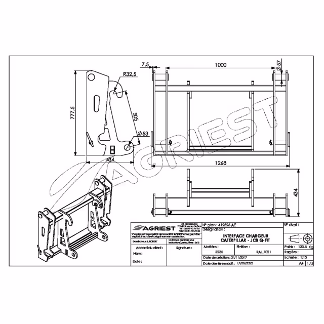 Interface chargeur caterpillar-jcb q-fit