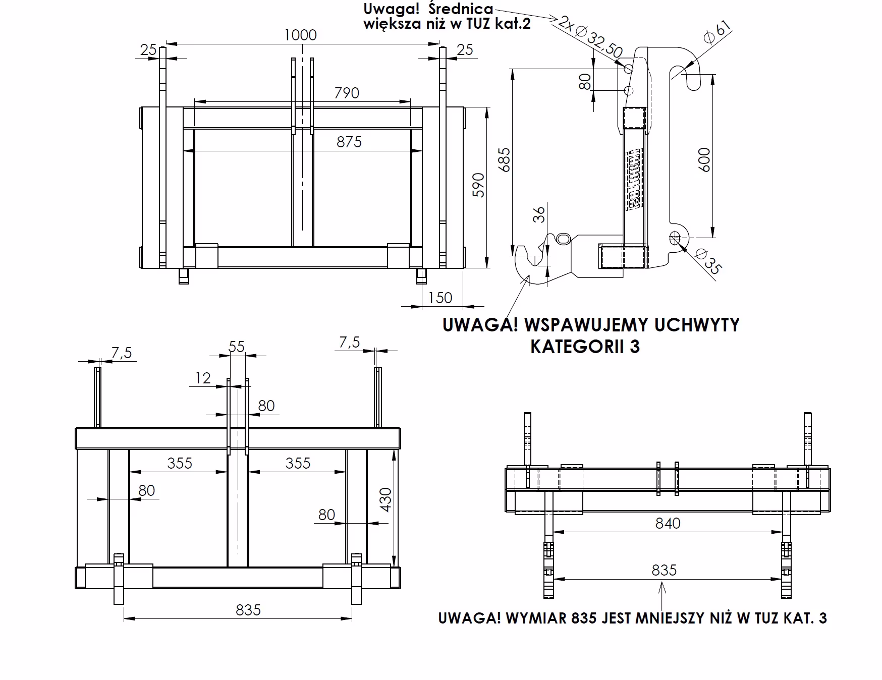 Interface JCB Q FIT / 3 points Cat.3