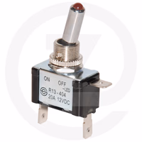 Interrupteur a levier on-off + led rouge (bl. 1 pc)