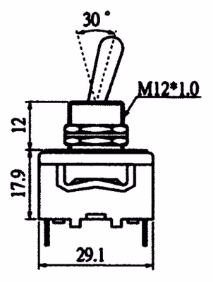Interrupteur à levier ON-OFF -ON 12-24V 20A