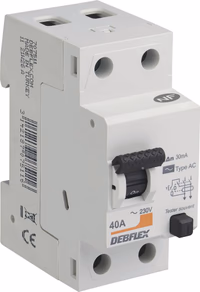 INTERRUPTEUR DIFFERENTIEL 2P 30MA 40A TYPE AC GRIS CLAIR