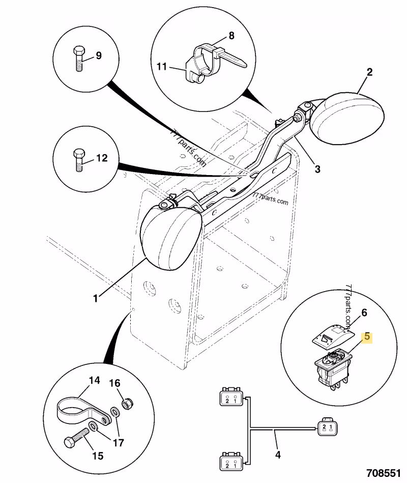 INTERRUPTEUR JCB REF 701/60000