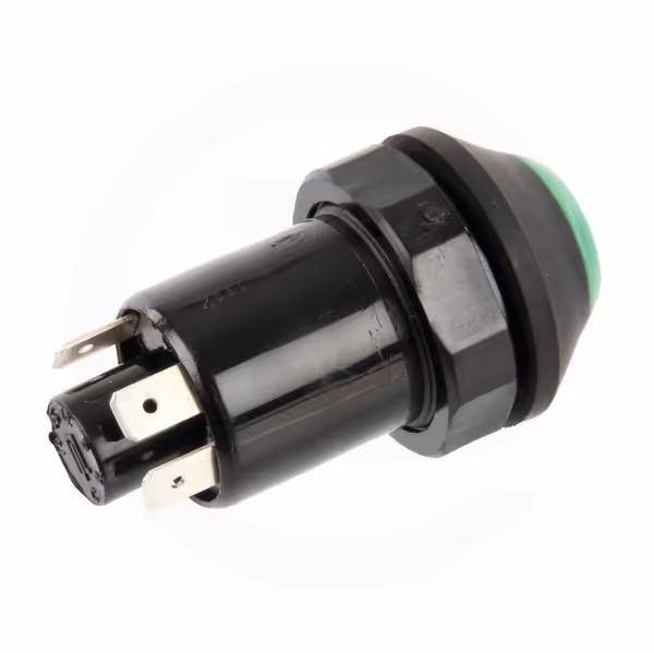 Interrupteur poussoir de relevage vert 12/24V