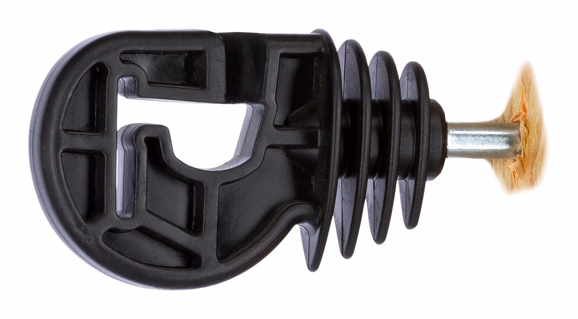 Isolateur à vis Kombi noir pour piquet bois 
