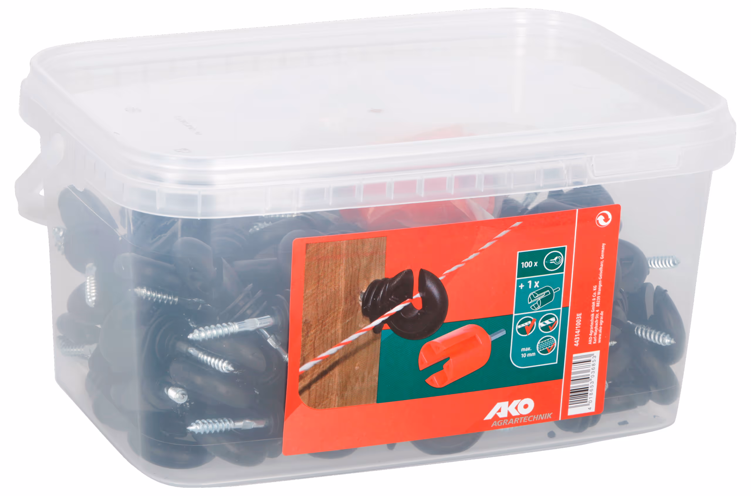 Isolateur annulaire noir, seau de 100pcs, + embout visseur