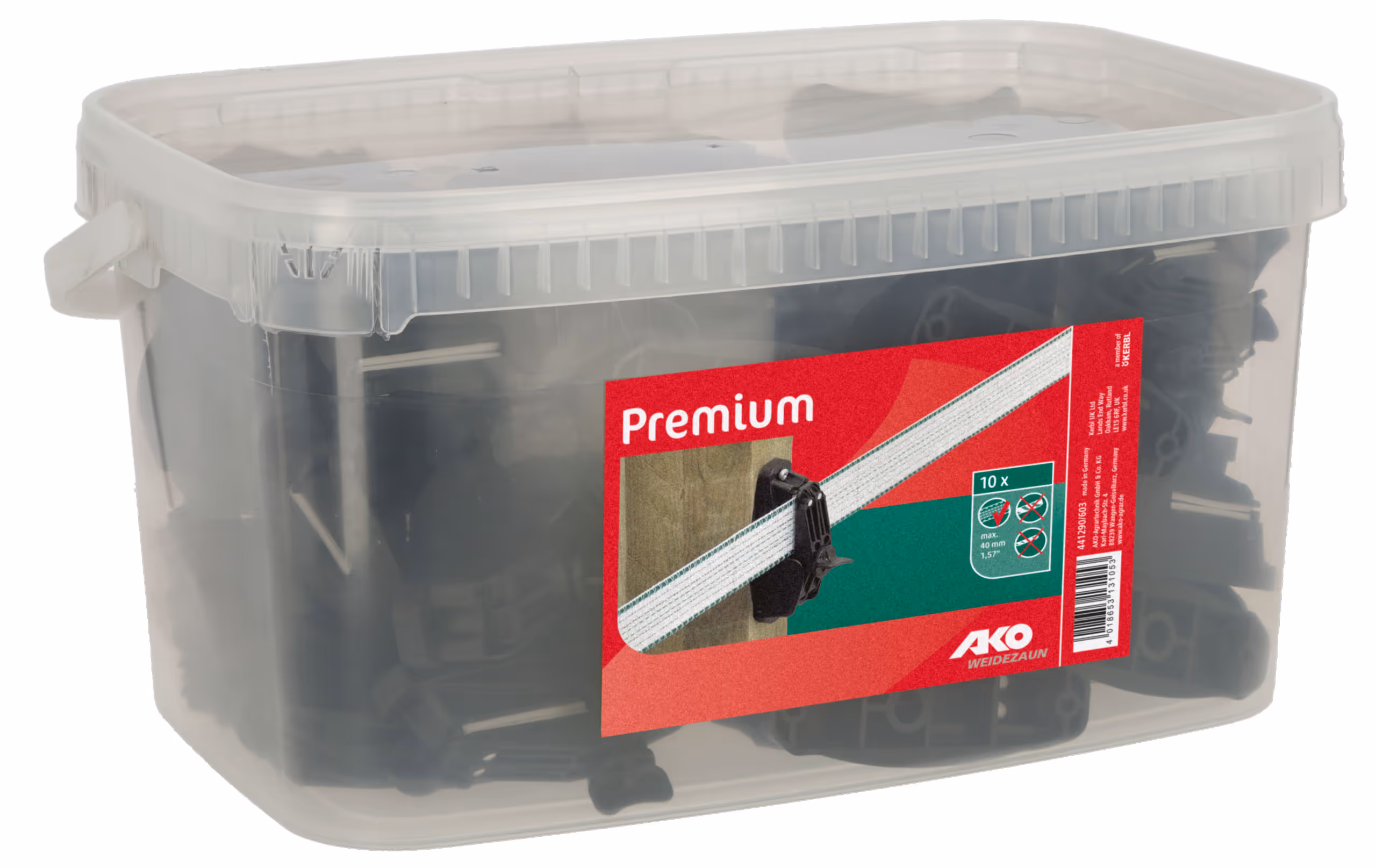 Isolateur clip Premium noir, ruban jusqu'à 40mm, 60pc