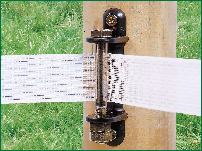 Isolateur d'angle ruban 60 mm pour piquets bois 