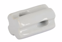 Isolateur traction porcelaine blanc, 10pcs