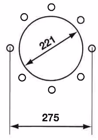 Jante 14x22.5 8 axes 275x221 mm déport 0 mm