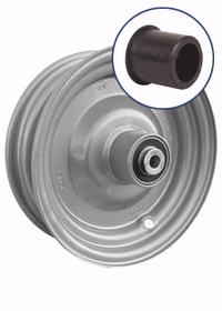 Jante à moyeu incorporé avec bague nylon 4.50x6 20/75 GRIS