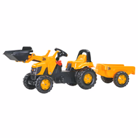 JCB avec chargeur frontal et remorque