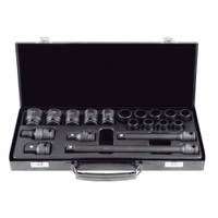 Jeu 19 pieces à choc de 1/2" avec 14 douilles 12 pans + reducteurs