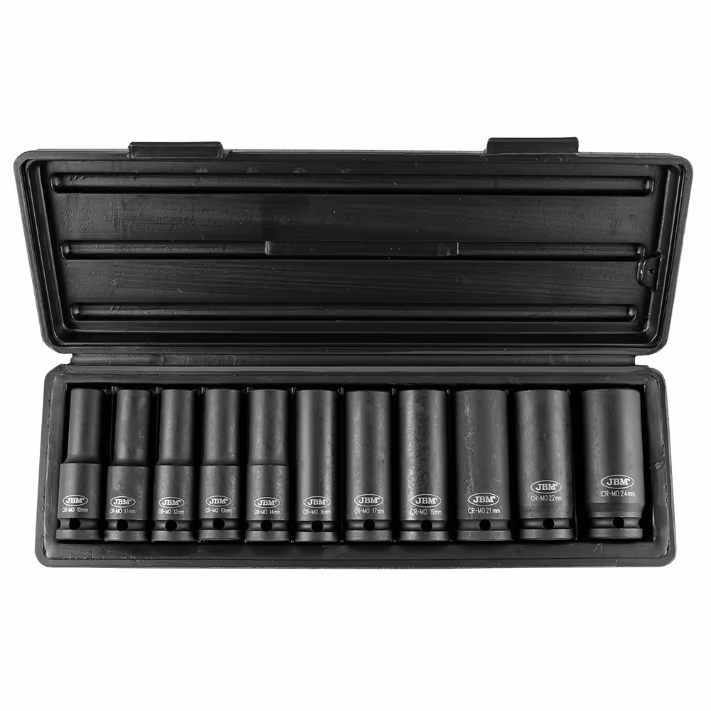 Jeu de 11 douilles à choc 6 pans de 1/2