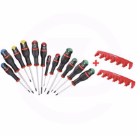 Jeu de 12 tournevis + ratelier