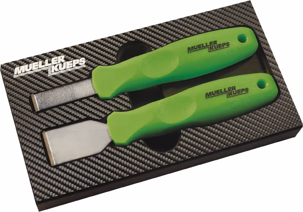 JEU DE 2 GRATTOIRS LAME CARBURE - LARGEUR 32MM ET 16MM