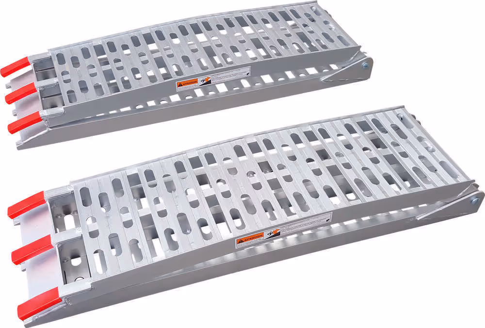JEU DE 2 RAMPES ALU PLIANTES - 2 CHARNIERES-2M - 680 KGS