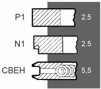 Jeu de 3 segments Ø100 mm côte de réparation +0.60 mm Fiat