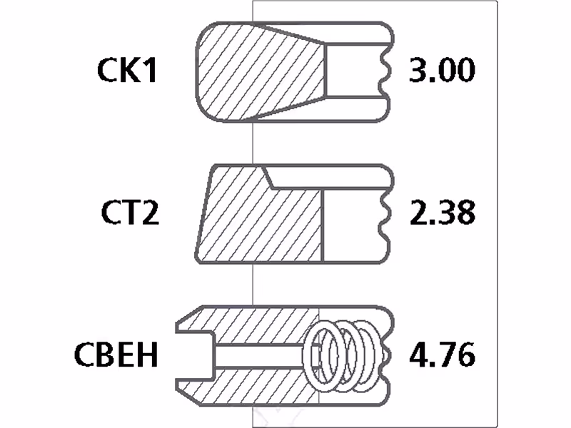 Jeu de 3 segments Ø98.42 mm Case IH 3139594R91