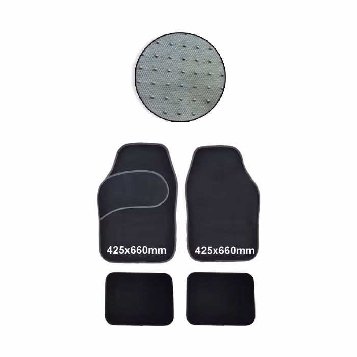 Jeu de 4 tapis en moquette + talonnette moquette