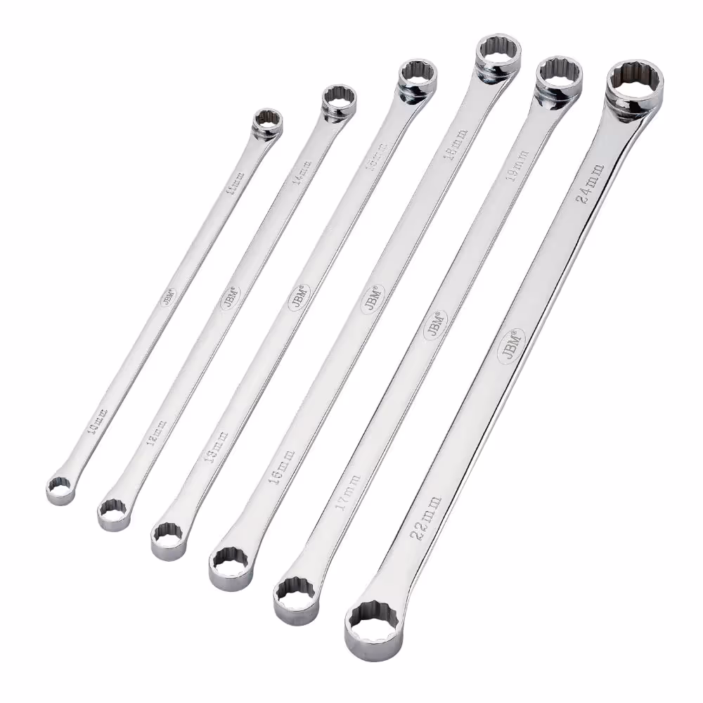 Jeu de 6 clés plates extra longues à 12 pans