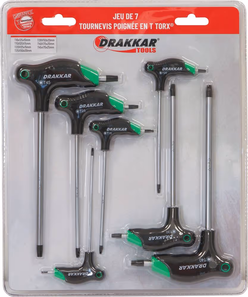 JEU DE 7 TOURNEVIS POIGNEE EN T TORX