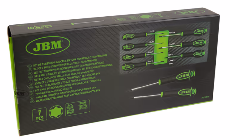 Jeu de 7 tournevis torx avec module carbone