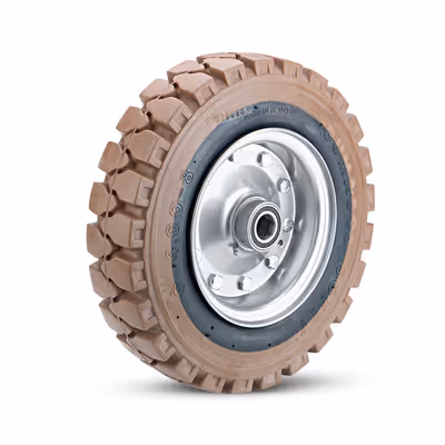 Jeu de roues caoutchouc plein non-tachan