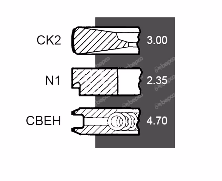 JEU DE SEGMENTS Ø 111.761 MM - STD