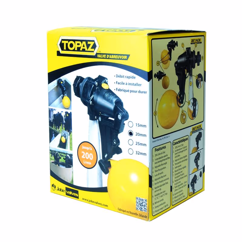 Jobe Topaz Valve à flotteur Ø15mm pour abreuvoir & cuve 