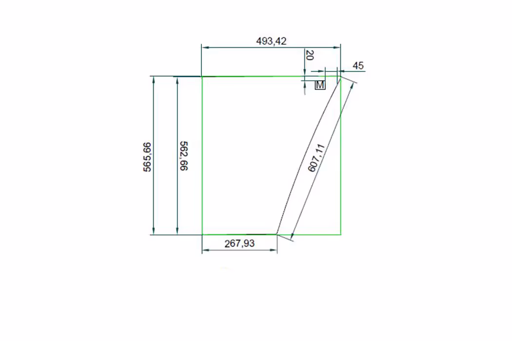 Vitre pare brise John Deere inférieur gauche L62577 Adaptable