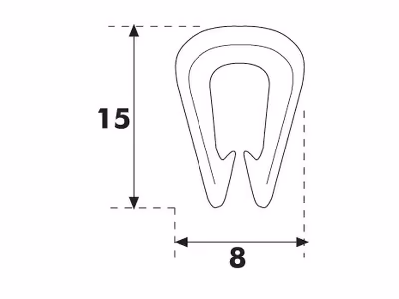 Joint de feuillure (noir) 1 - 4mm x 1M - Vendu par 5