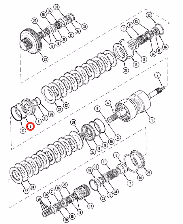 Joint de piston d'inverseur Case A158051 adaptable