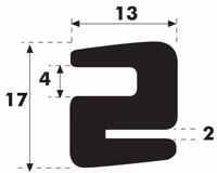 Joint profil S pour pare brise 17mmx13mm Adaptable