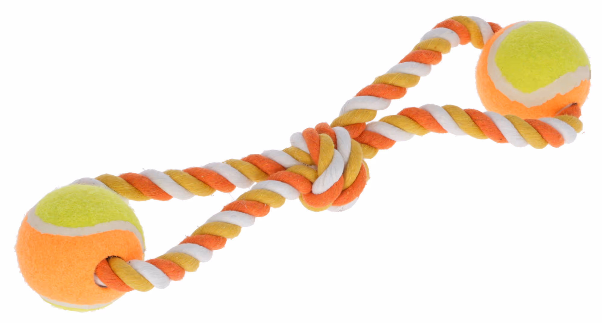 Jouet à tirer avec balles coton, orange/jaune, 34cm