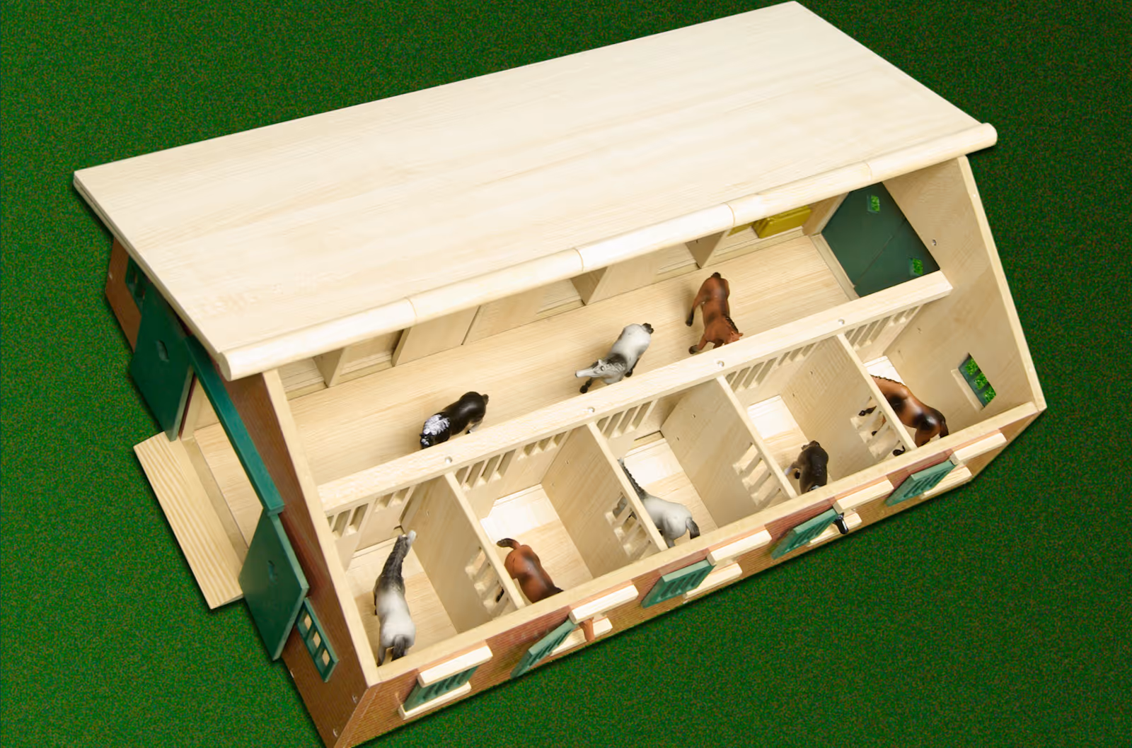 Jouet Écurie, en bois avec 10 boxes 1:32