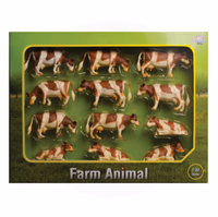 Jouet Vaches rousses/blanches(12pcs)