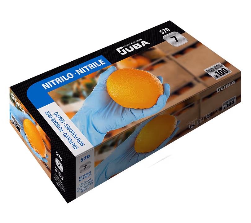 Juba | Gants nitrile 0,12 l.24 bleu m [x100] (570)