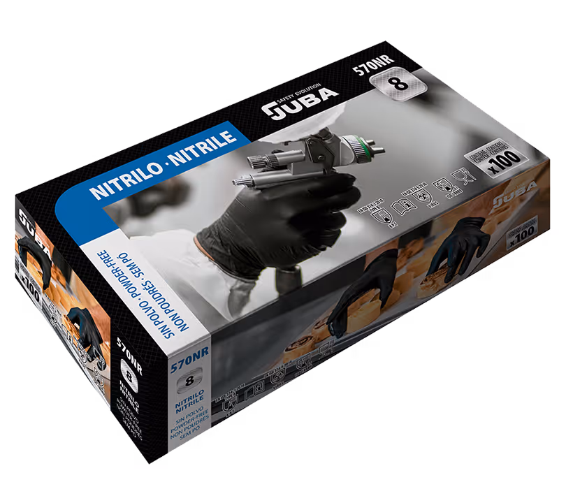 Juba | Gants nitrile 0,12 l.24 noir [x100] (570nr)