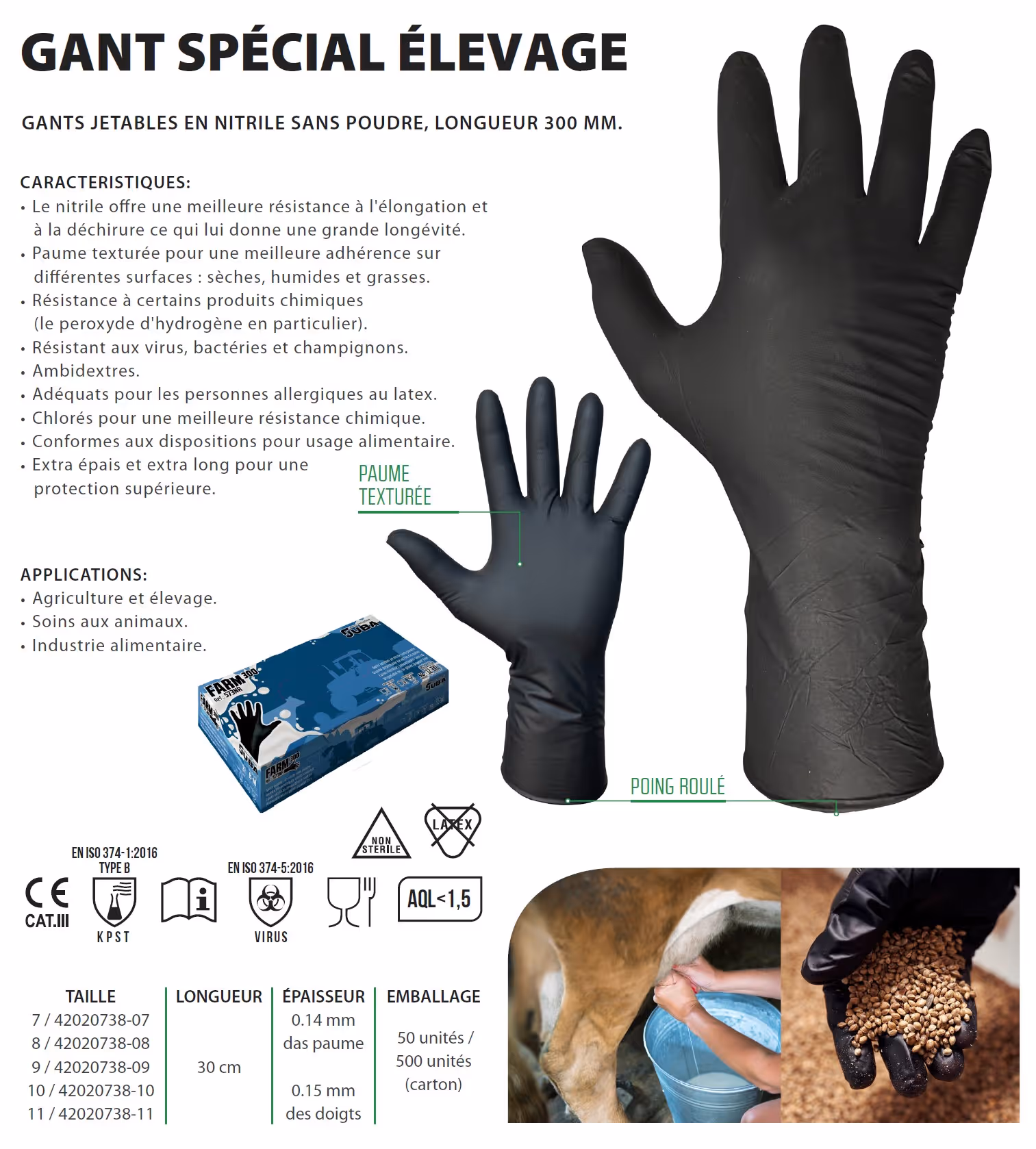 Juba | Gants nitrile l.30 noir [x50] (farm300 573nr)
