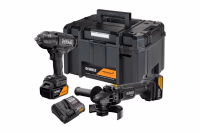 Kit 2 outils Dewalt McLaren meuleuse 125 mm, Boulonneuse à choc 1396 Nm avec 2 batterie 5Ah, chargeur et coffret T-Stack