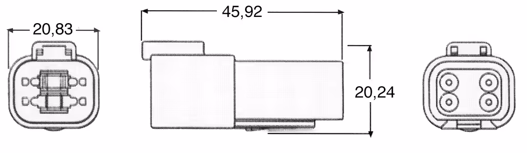 Kit 1 connecteur femelle 4 voies serie dt - etanche