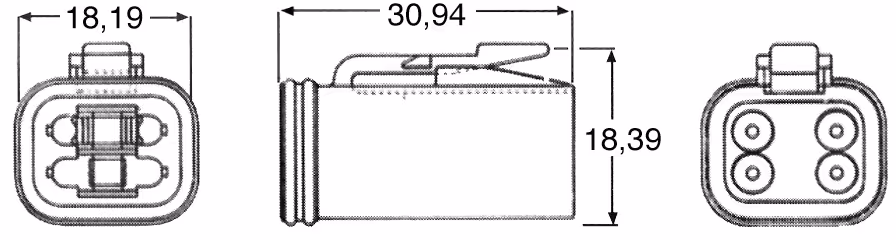 Kit 1 connecteur male 4 voies serie dt - etanche