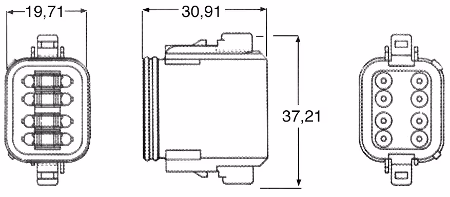 Kit 1 connecteur male 8 voies serie dt - etanche
