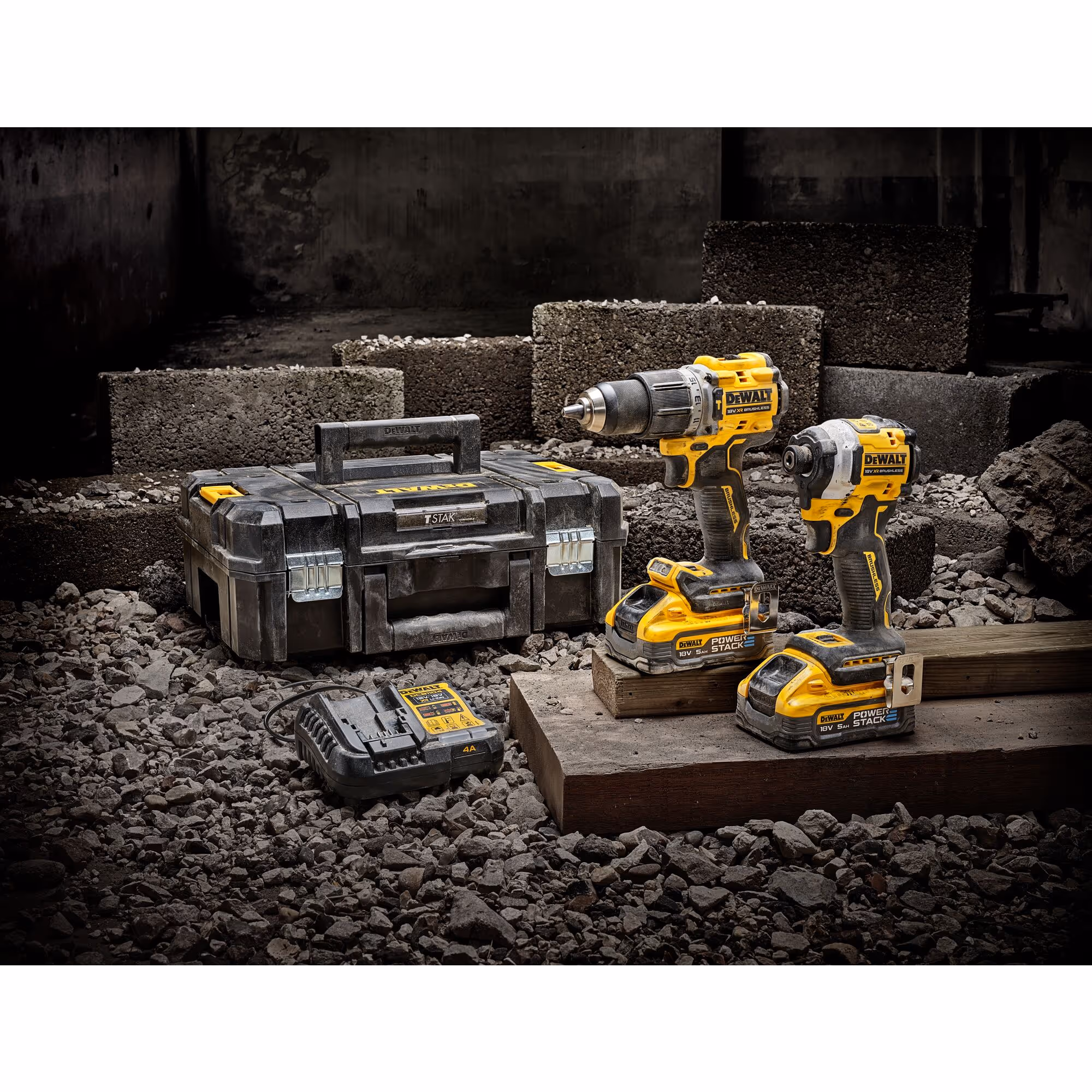 Kit 2 outils XR 18V 5Ah Li-Ion Brushless POWERSTACK
