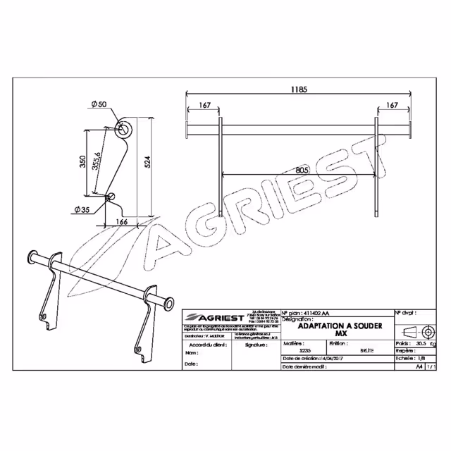 Kit adaptation brute a souder mx
