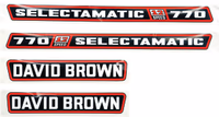 Kit autocollants latéraux David Brown 770 selectamatic David Brown K961925 adaptable