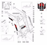 Kit axes + Bagues complet chargeur MX T417 - T418 Mailleux 527876 origine