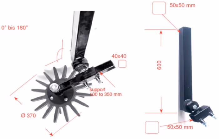 Kit bineur viti 370 mm rouge Rigide Kress